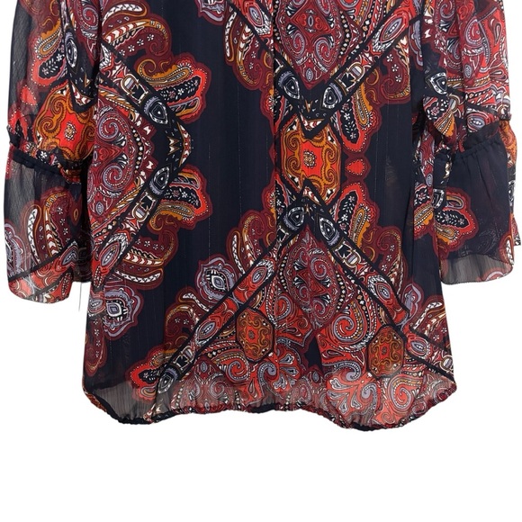 NWT Liz Claiborne Sheer Paisley Print Blouse & Cami Set Boho Women's Size XL - Picture 11 of 16